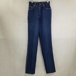 Vintage Chardon Paris Jeans High Waist Size 5 Tiny Waist Dark Denim
